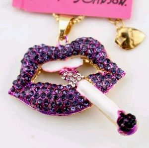 Betsy Johnson "Hot Lips" Necklace